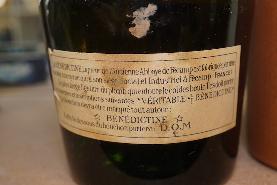 One bottle of Dom benedictine together with a bottle BOLS. Condition - fair, storage history unknown